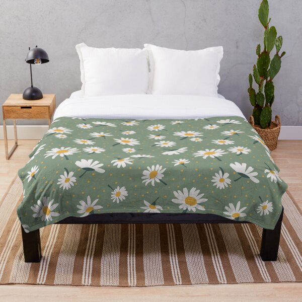Aperçu de l'œuvre Imprimé marguerite verte, jaune et blanche créée et vendue par StudioPosies.