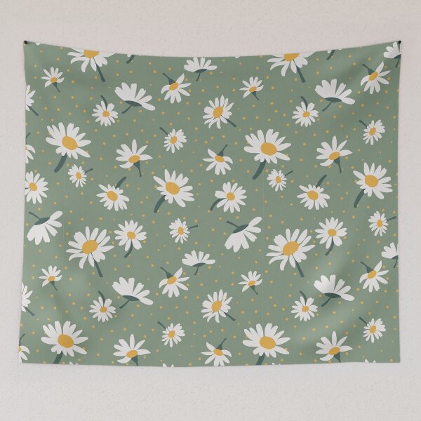Item preview, Green, Yellow, & White Stem Daisy Print designed and sold by StudioPosies.