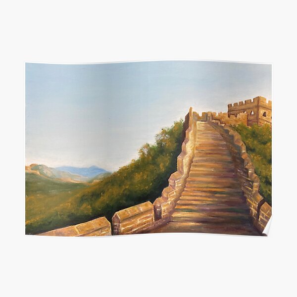 “Great Wall of China Oil Painting Impressionist” Poster for Sale by
