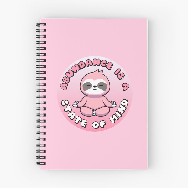 Item preview, Abundance Is A State Of Mind Meditating Sloth Pink designed and sold by everything4eva.