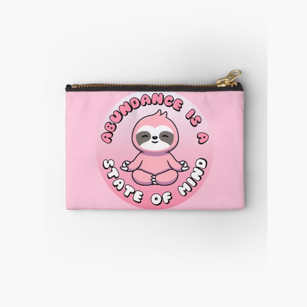 Item preview, Abundance Is A State Of Mind Meditating Sloth Pink designed and sold by everything4eva.