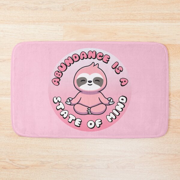 Item preview, Abundance Is A State Of Mind Meditating Sloth Pink designed and sold by everything4eva.