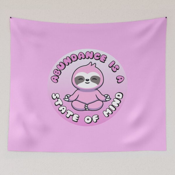 Item preview, Abundance Is A State Of Mind Meditating Sloth Purple designed and sold by everything4eva.