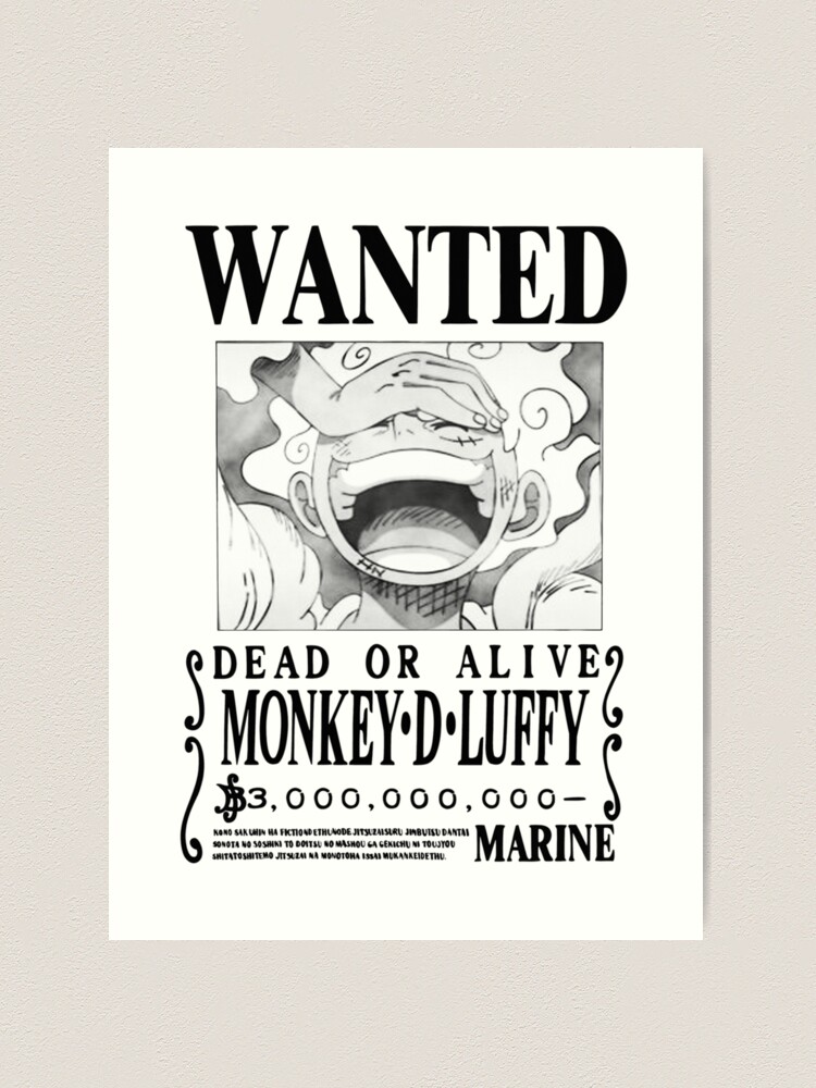 Anime Luffy Gear 5 One Pieces Bounty Wanted Posters 4 Emperors Law