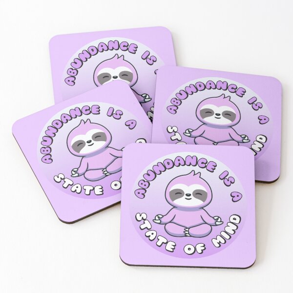 Item preview, Abundance Is A State Of Mind Meditating Sloth Purple designed and sold by everything4eva.