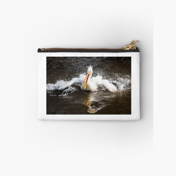Item preview, white pelican splashing in water designed and sold by Sillygirl101.