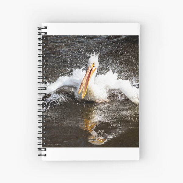 Item preview, white pelican splashing in water designed and sold by Sillygirl101.