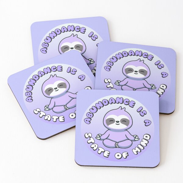 Item preview, Abundance Is A State Of Mind Meditating Sloth Purple designed and sold by everything4eva.