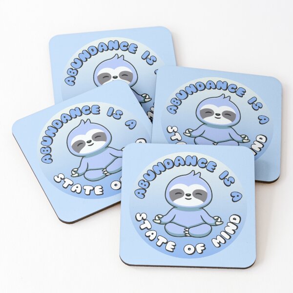 Item preview, Abundance Is A State Of Mind Meditating Sloth Blue designed and sold by everything4eva.