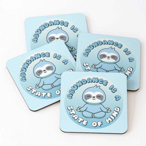 Item preview, Abundance Is A State Of Mind Meditating Sloth Blue designed and sold by everything4eva.