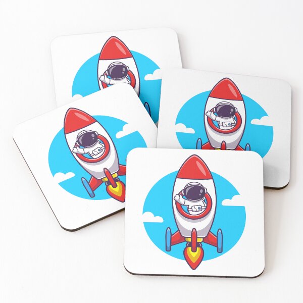 Item preview, Astronaut riding rocket cartoon designed and sold by ALAEEDDINEBHM.