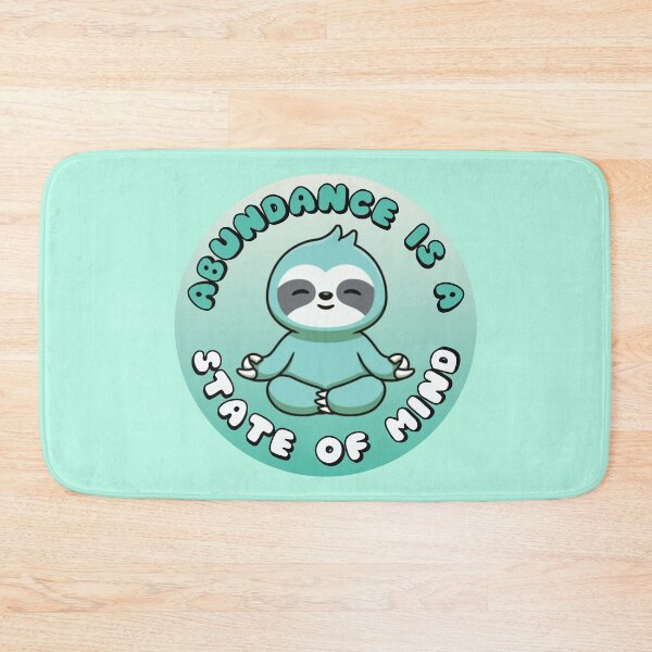 Item preview, Abundance Is A State Of Mind Meditating Sloth Turquoise designed and sold by everything4eva.