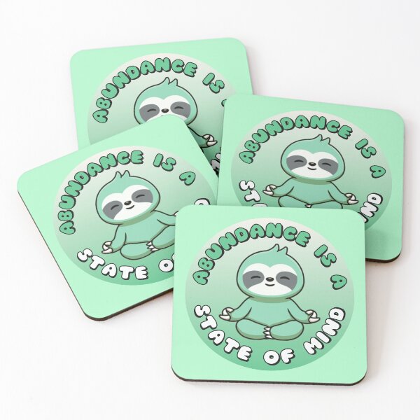 Item preview, Abundance Is A State Of Mind Meditating Sloth Green designed and sold by everything4eva.