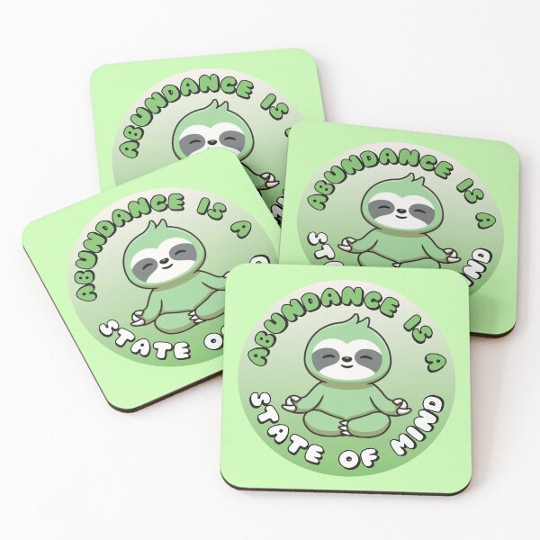 Item preview, Abundance Is A State Of Mind Meditating Sloth Green designed and sold by everything4eva.