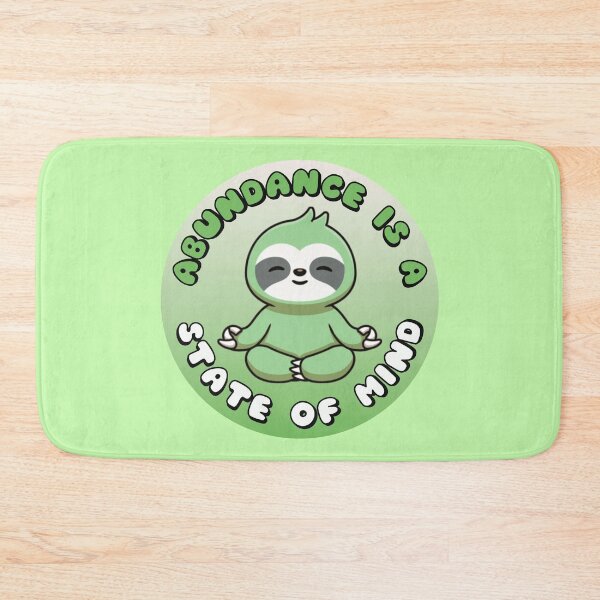 Item preview, Abundance Is A State Of Mind Meditating Sloth Green designed and sold by everything4eva.