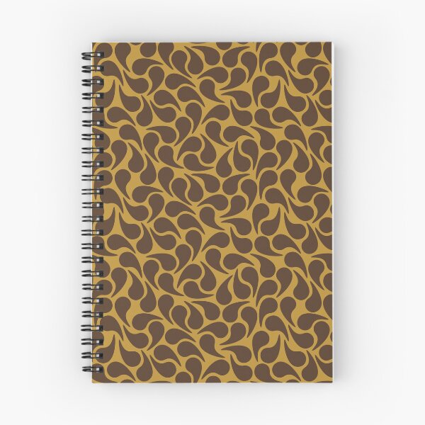 Item preview, Droplets -- Brown on Gold Ochre Yellow Groovy Abstract Graphic Geometric Paisley Shape designed and sold by victoriabdesign.
