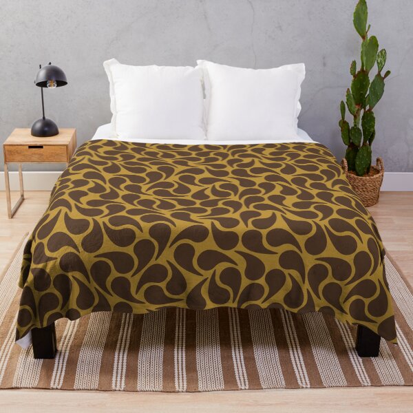 Item preview, Gotas - Marrón sobre dorado Ocre Amarillo Groovy Abstracto Gráfico Geométrico Forma Paisley designed and sold by victoriabdesign.