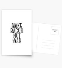 Make BACON Not War T Shirt Black Print Postcards