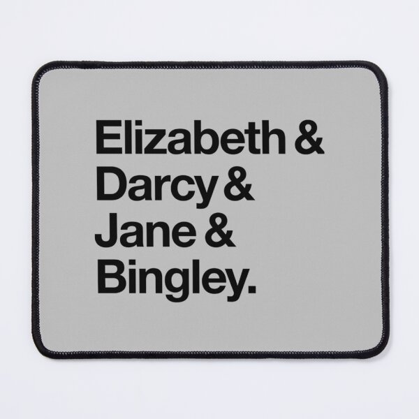 Item preview, Elizabeth and Darcy and Jane and Bingley. (Pride and Prejudice) Black Helvetica designed and sold by LibraryCloset.