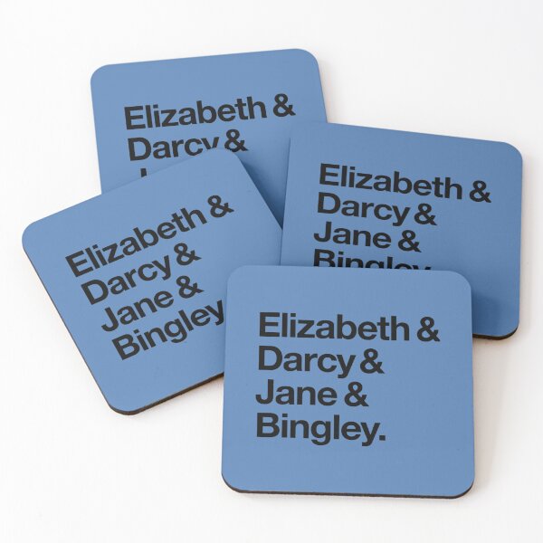 Item preview, Elizabeth and Darcy and Jane and Bingley. (Pride and Prejudice) Black Helvetica   designed and sold by LibraryCloset.