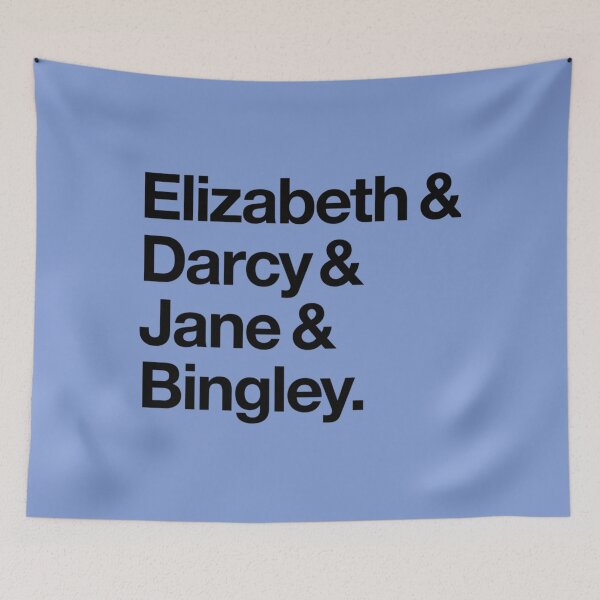 Item preview, Elizabeth and Darcy and Jane and Bingley. (Pride and Prejudice) Black Helvetica   designed and sold by LibraryCloset.