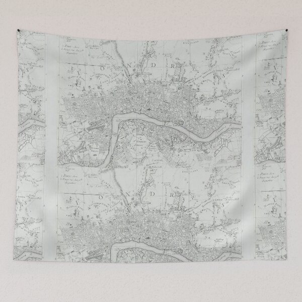 Item preview, Vintage Black and White Old London City Map designed and sold by silviaol.
