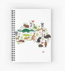 Australian animal map Spiral Notebook
