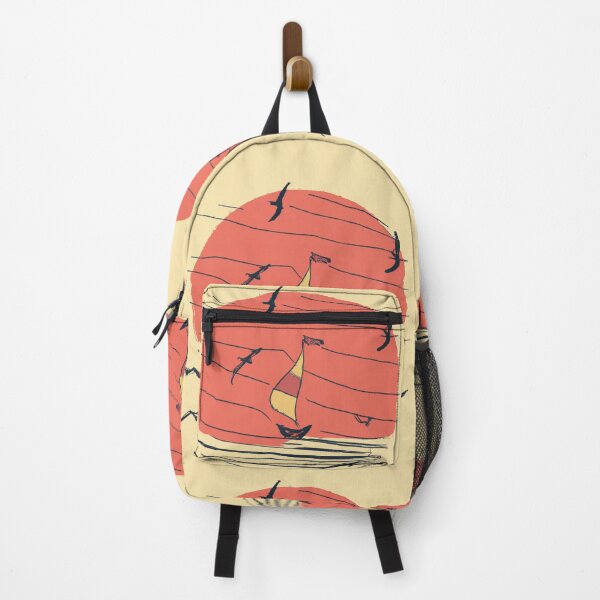 Item preview, Sailboat Sunset At The Ocean With Birds designed and sold by Moodyworks.