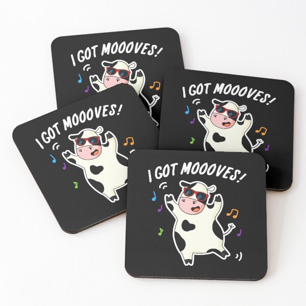Item preview, I Got Moooves Funny Cow Puns (Dark BG) designed and sold by punnybone.