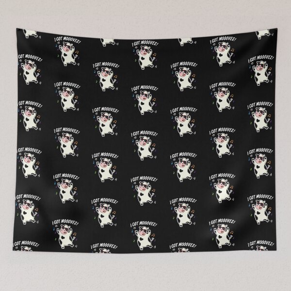 Item preview, I Got Moooves Funny Cow Puns (Dark BG) designed and sold by punnybone.
