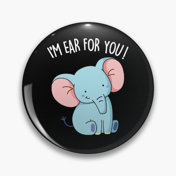 Item preview, I'm Ear For You Funny Elephant Puns (Dark BG) designed and sold by punnybone.
