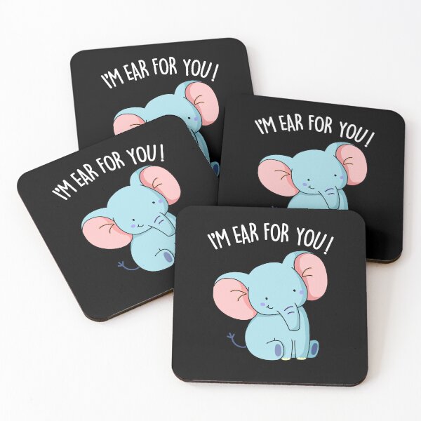 Item preview, I'm Ear For You Funny Elephant Puns (Dark BG) designed and sold by punnybone.
