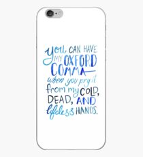 Oxford Komma-Grammatik-Witz blaue Aquarell-Typografie iPhone-Hülle & Cover