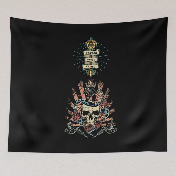Item preview, Tattoo Is Not A Crime Key Rose Skull And Cobra designed and sold by darknessjeff86.