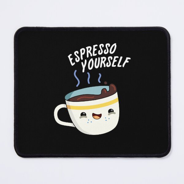 Item preview, Espresso Yourself Funny Coffee Puns (Dark BG) designed and sold by punnybone.