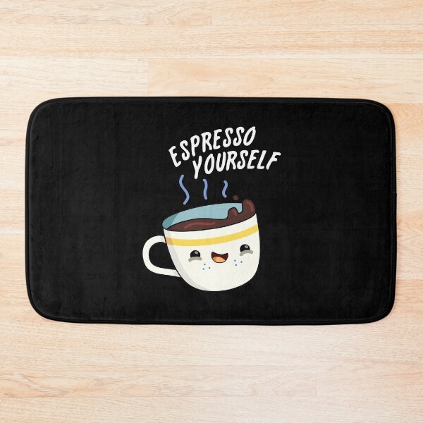 Item preview, Espresso Yourself Funny Coffee Puns (Dark BG) designed and sold by punnybone.