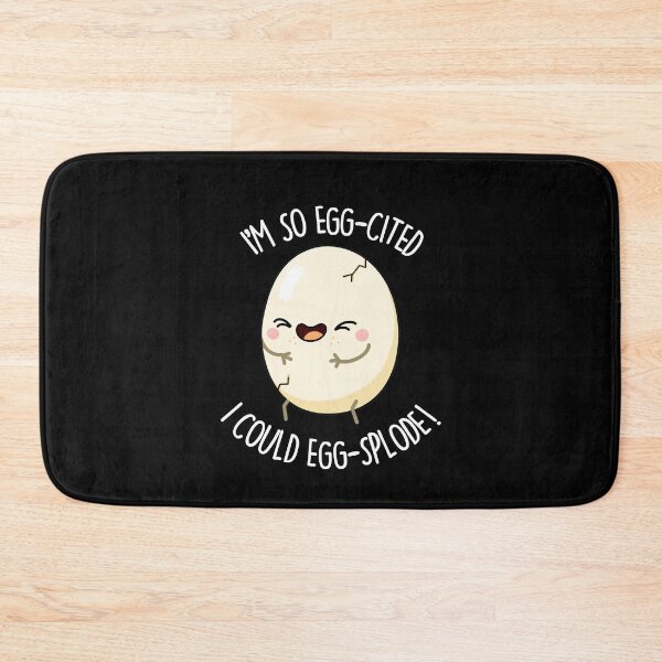 Item preview, I'm So Egg-cited I Could Egg-splode Funny Egg Puns (Dark BG) designed and sold by punnybone.