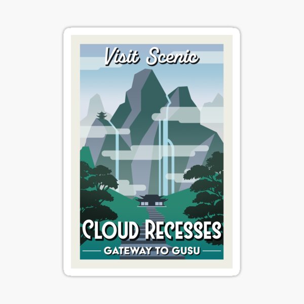 Item preview, Cloud Recesses retro travel poster designed and sold by Antares Versatile Arts.