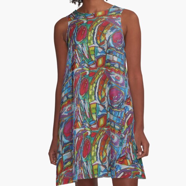 Red Worlds Collide A-Line Dress
