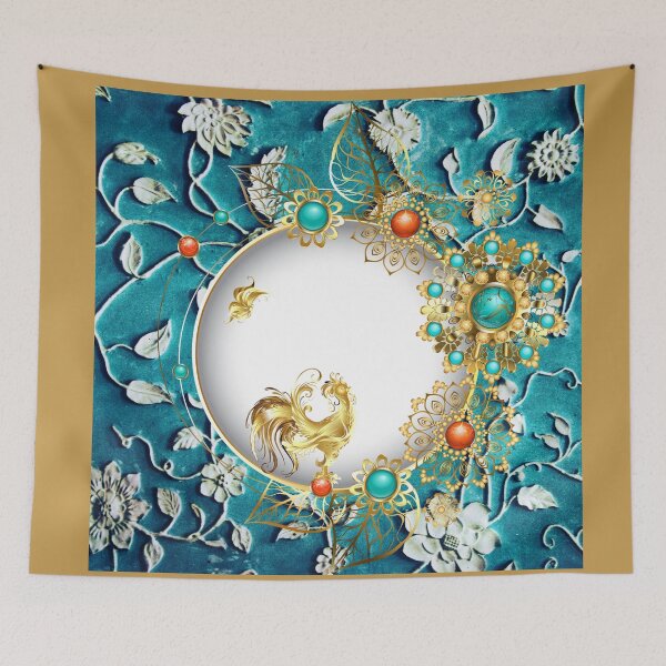 Item preview, Victorian Brooch Design with Gold Rooster & Butterfly designed and sold by Edenglow Prints & Peculiars.