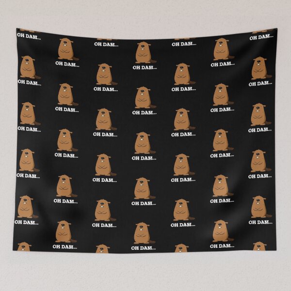 Item preview, Oh Dam Funny Beaver Puns (Dark BG) designed and sold by punnybone.