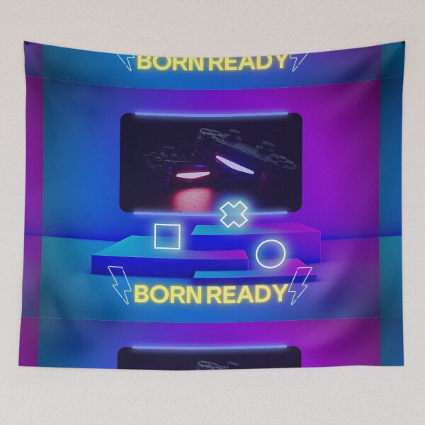 Item preview, Born Ready, Gamer Stuff, joystick, Clothing, Pillow, Tote, Mouse Pad, Desk Mat, Pouche, Laptop Skin, Sleeves, Print, Card, Poster, Mug, Scarve, Acrylic Block, Coaster, Bath Mat, Canva, Sleeveless Top, designed and sold by SpiralStairShop.