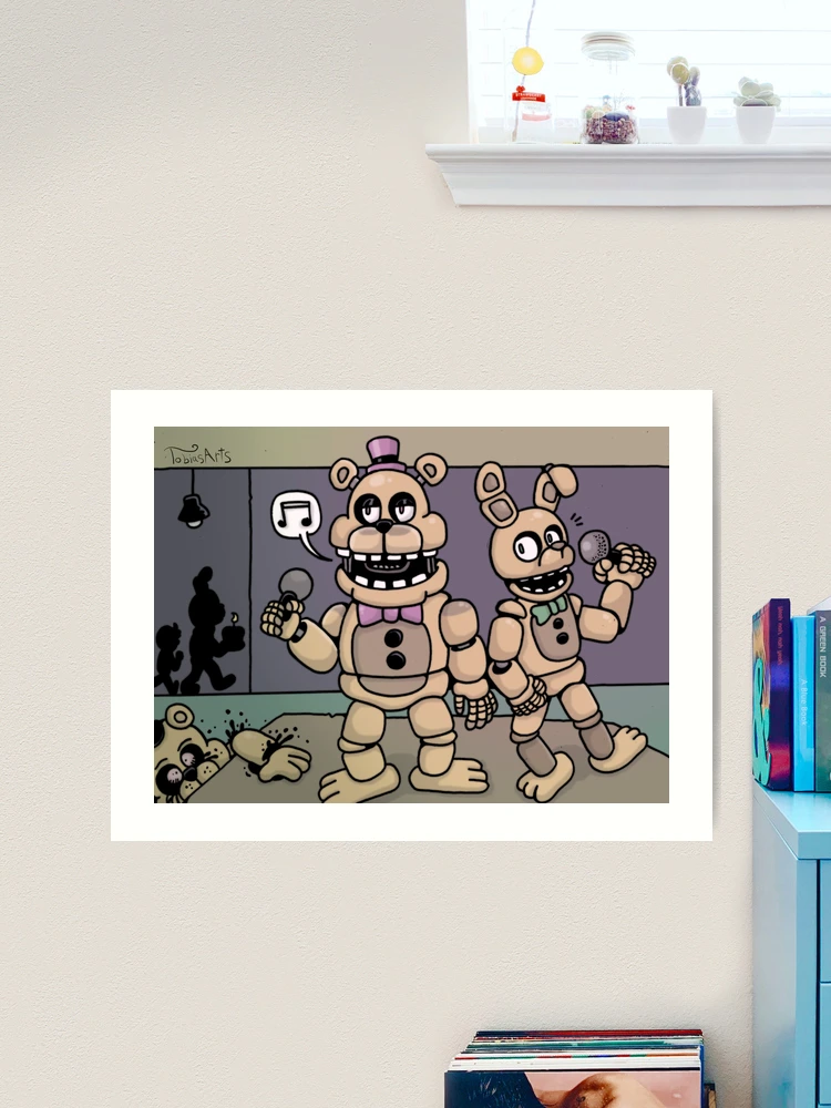 fredbear and springbonnie Art Board Print for Sale by crocoshop