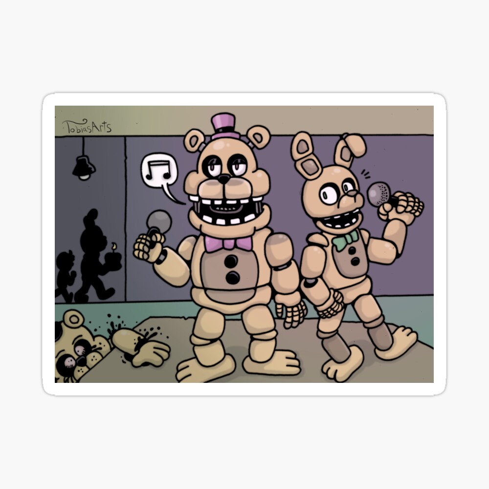 fredbear and springbonnie Art Board Print for Sale by crocoshop