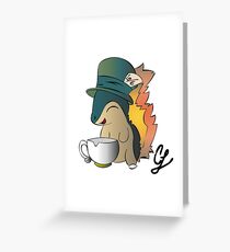 Tea Time Cyndaquil Greeting Card
