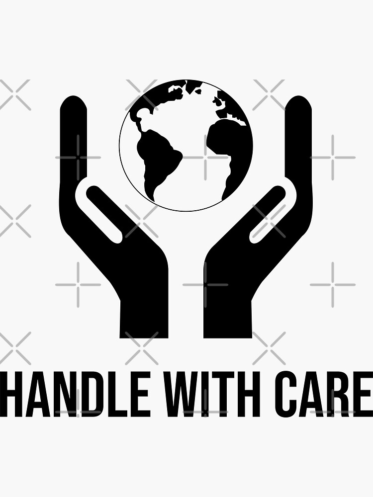 "Cool Earth Graphic Handle With Care" Sticker for Sale by akina77