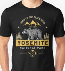 Yosemite Nationalpark Kalifornien-T-Shirt - Weinlese-Bär Slim Fit T-Shirt