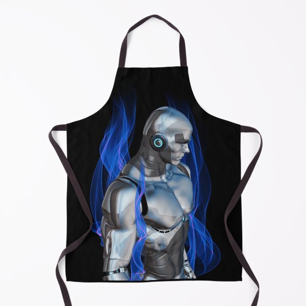 Item preview, Futuristic Blue Flames Tin Man designed and sold by MyMerch4u.