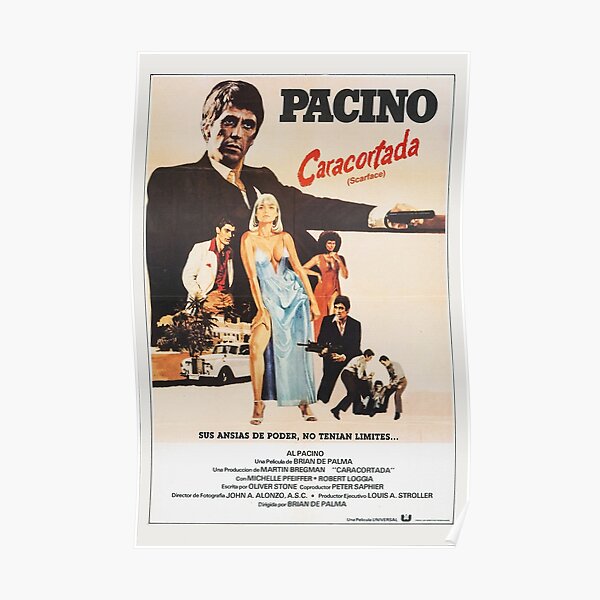 Film d'action Caracortada des années 80 - Film vintage et classique Poster