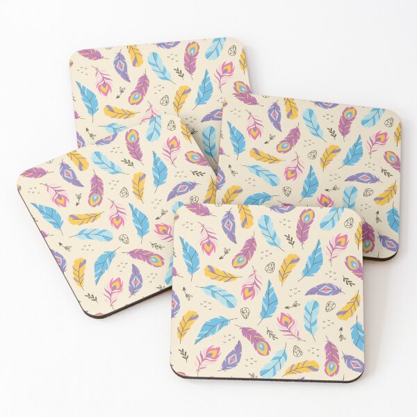 Item preview, Pastel Jewel Tone Feathers designed and sold by Pink Pineapple Works.